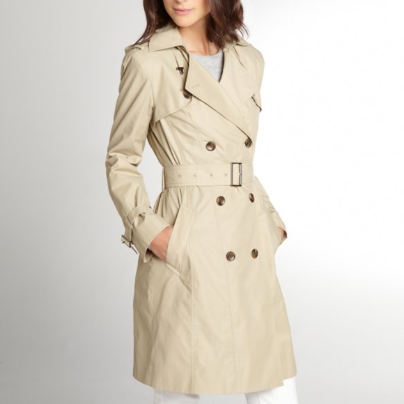 Cole Haan Womens Double Breasted Trench